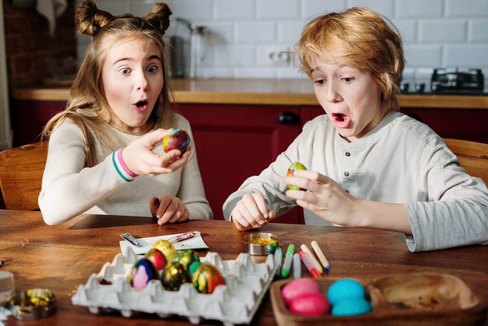 Kids Having Fun with Easter Eggs